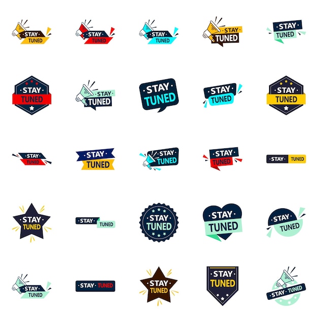 Free Vector stay tuned professional vector designs for your next campaign 25 pack