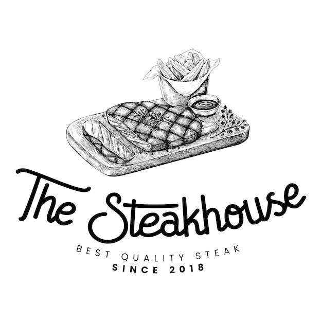 Free Vector the steakhouse logo design vector