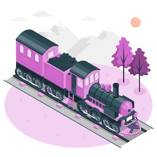 Free Vector steam train concept illustration