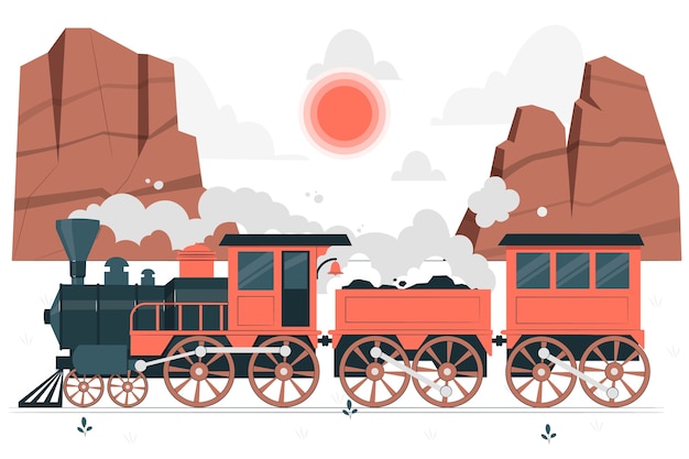 Free Vector steam train concept illustration