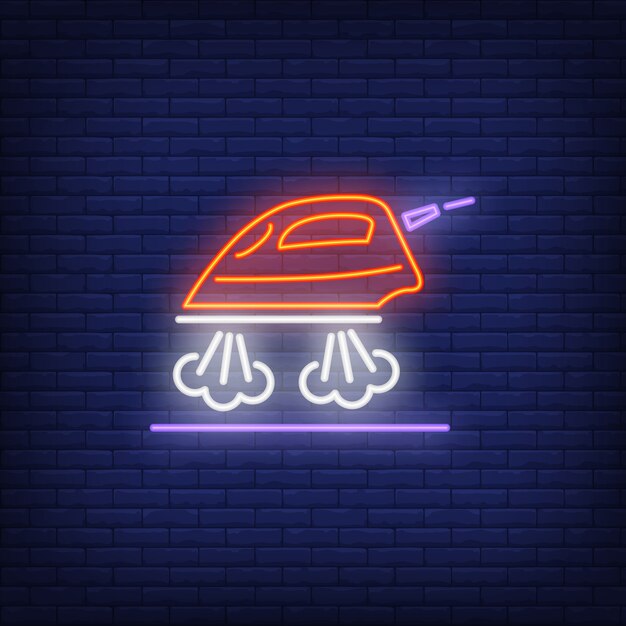 Steaming iron neon sign