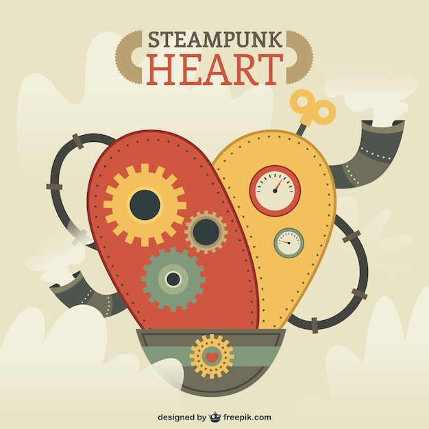 Free vector steampunk heart illustration