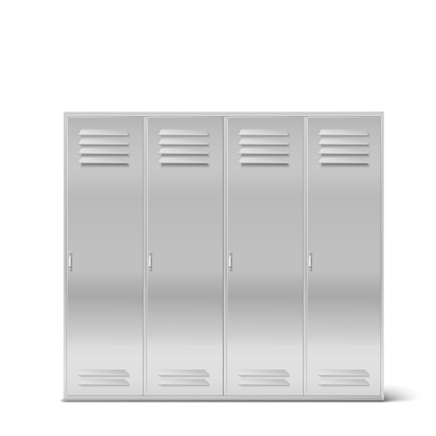 Steel lockers, vector high school or gym cabinets