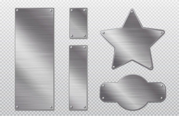 Free vector steel metal tag plate with borders and rivets