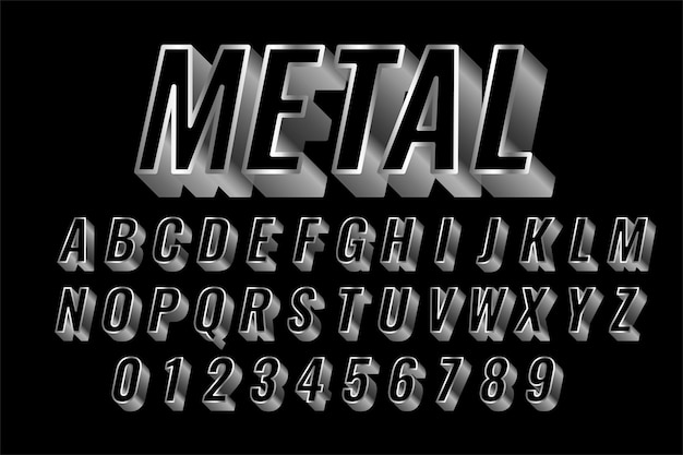 Free vector steel or silver shiny text 3d style effect