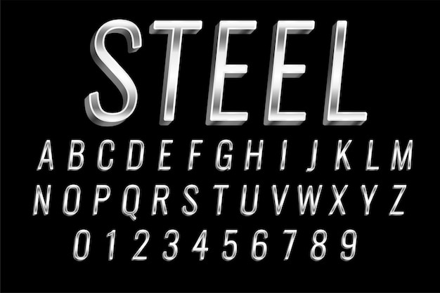 Steel or silver shiny text  effect 