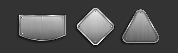 Free Vector steel tag plate with borders and screws