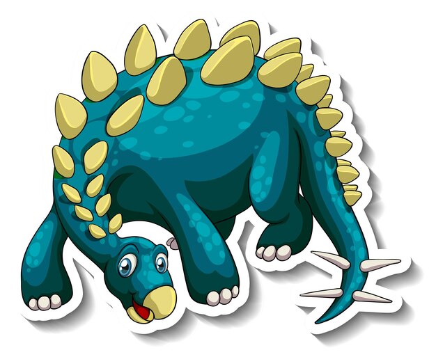 Stegosaurus dinosaur cartoon character sticker