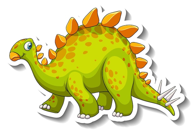 Stegosaurus dinosaur cartoon character sticker