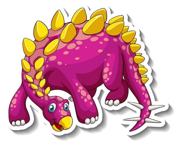 Stegosaurus dinosaur cartoon character sticker