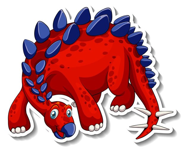 Free Vector stegosaurus dinosaur cartoon character sticker