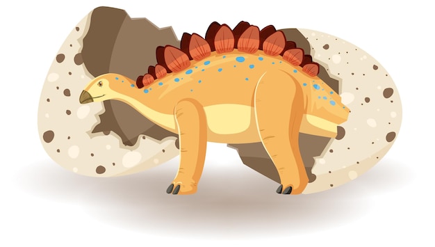 Free Vector stegosaurus hatching from egg