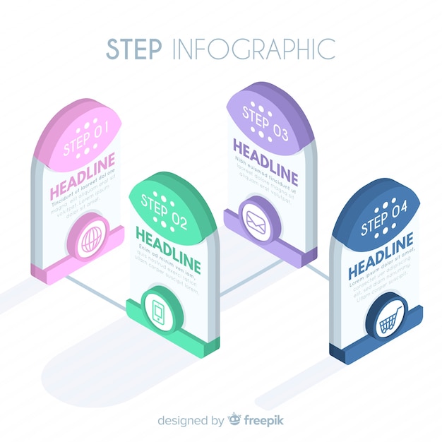 Free vector step infographic design