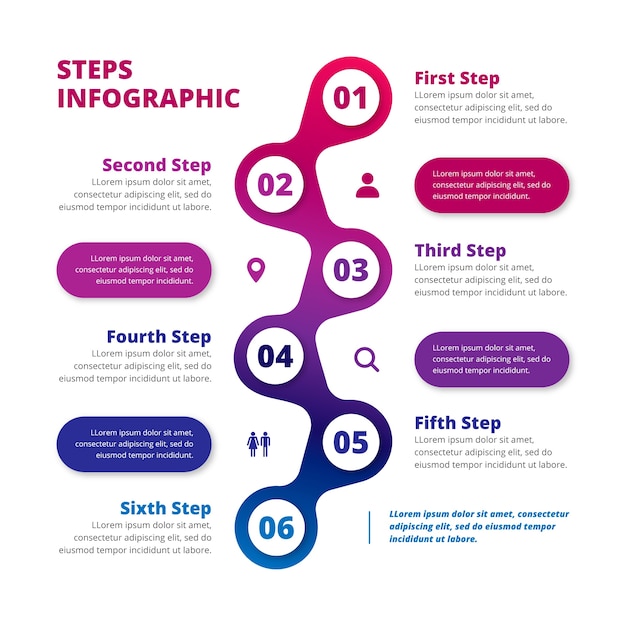 Steps business infographic