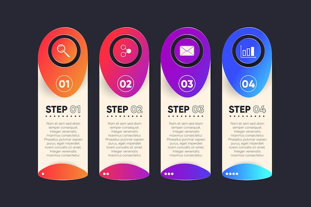 Free vector steps infographic strategy concept