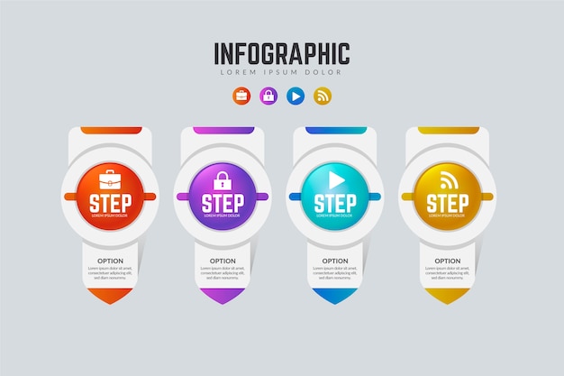 Steps infographic template