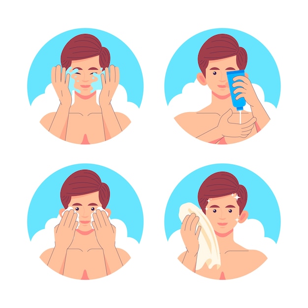 Steps of men skincare routine