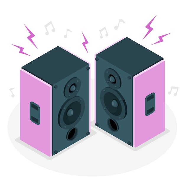 Stereo speakers concept illustration