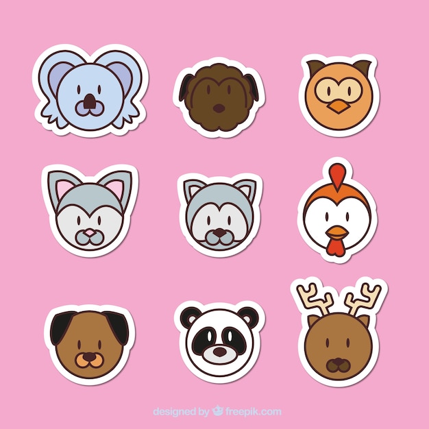 Sticker collection of animal emojis