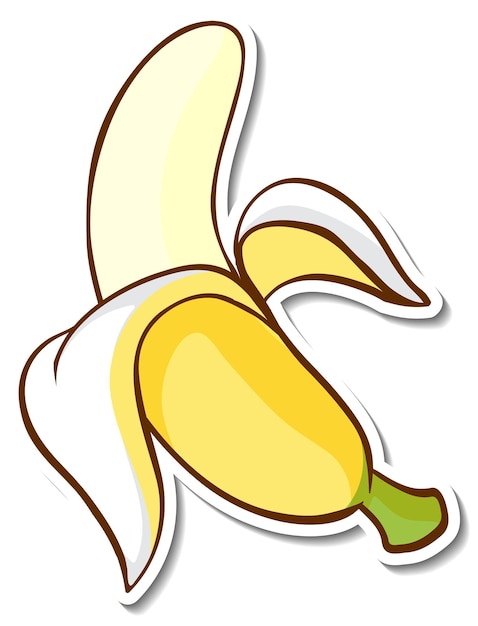 Sticker design with a banana isolated