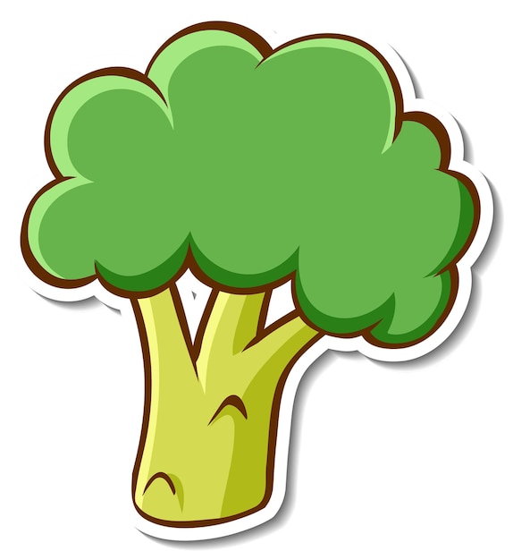 Free Vector sticker design with a broccoli isolated