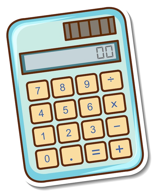 Free Vector sticker design with a calculator isolated