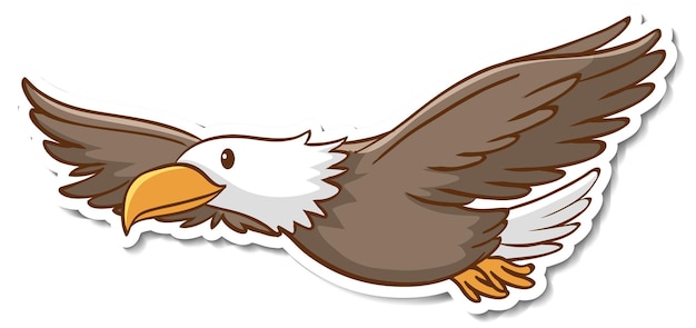 Free vector sticker design with an eagle isolated