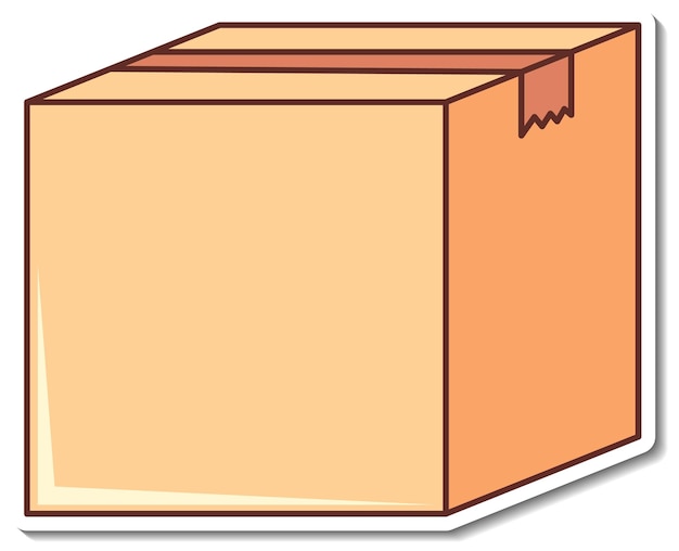 Sticker design with empty box closed isolated