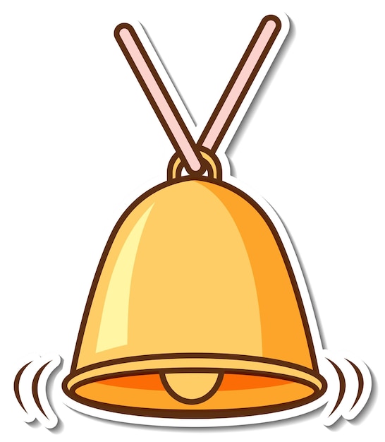 Free Vector sticker design with ringing bell isolated