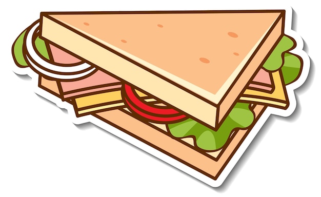 Sticker design with a sandwich isolated