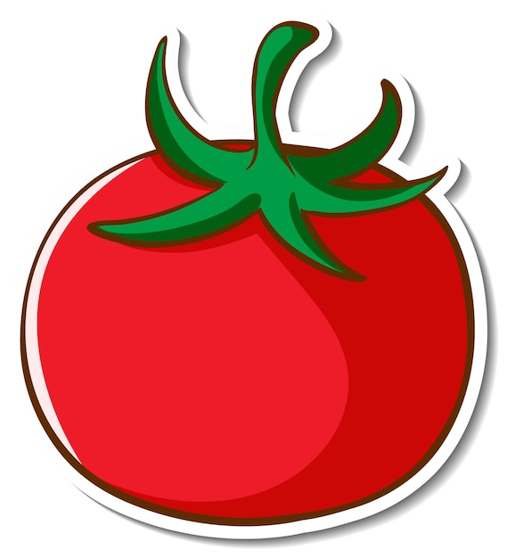 Free Vector sticker design with tomato isolated