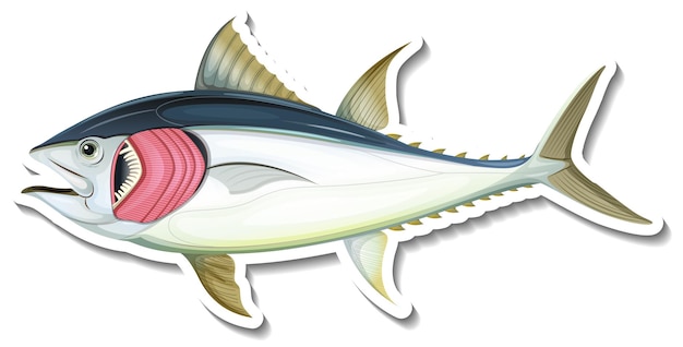 Free Vector sticker fish with gills on white