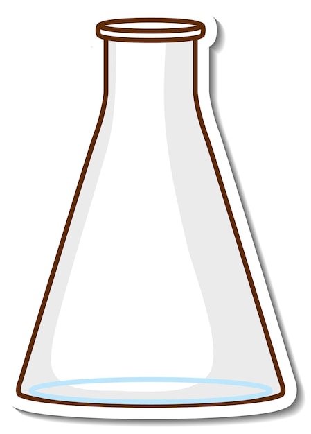 Free vector sticker laboratory glassware on white background