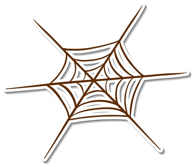 Sticker spider web on white background