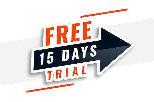 Free Vector sticker style 15 days free trial background with arrow sign