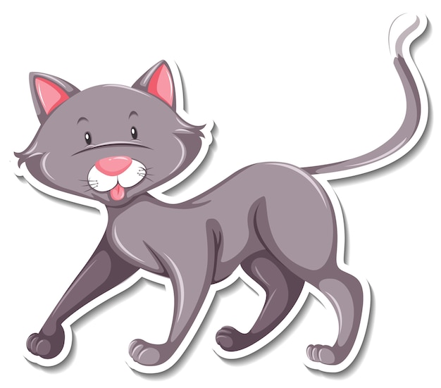 A sticker template of cat cartoon character