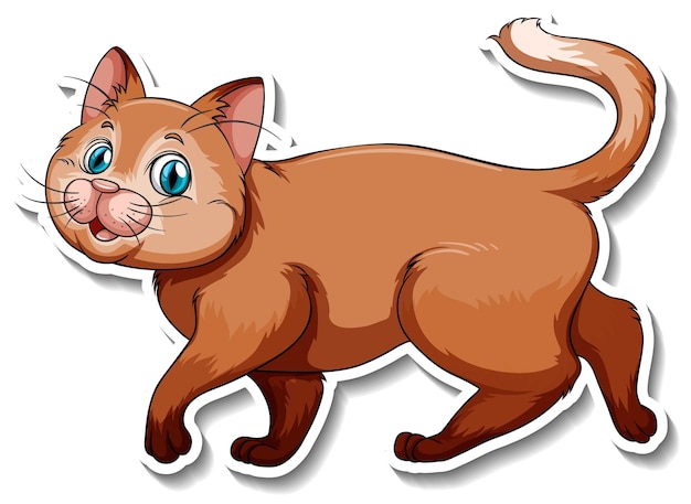 Free Vector a sticker template of cat cartoon character