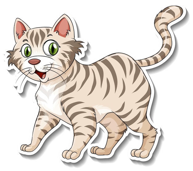 A sticker template of cat cartoon character