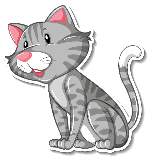 Free Vector a sticker template of cat cartoon character