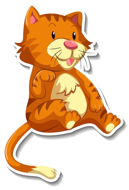 Free Vector a sticker template of cat cartoon character