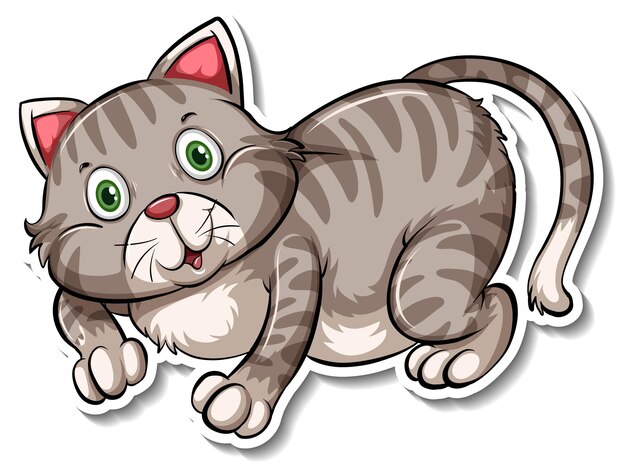 A sticker template of cat cartoon character