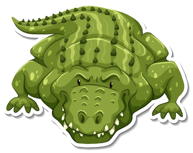 Free vector a sticker template of crocodile cartoon character