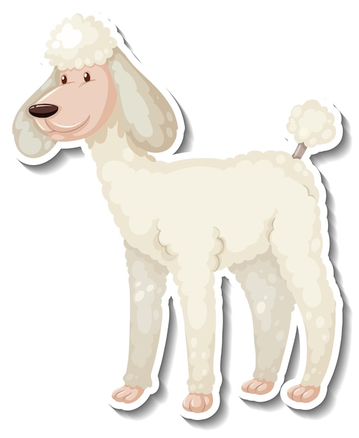 A sticker template of dog cartoon character