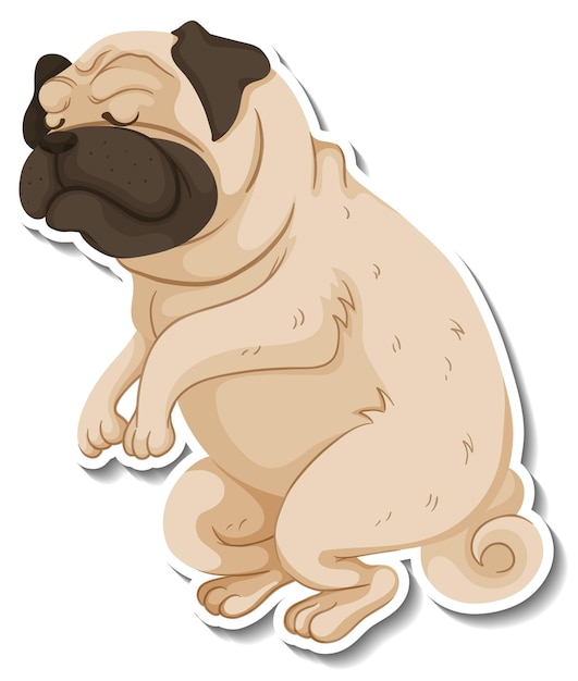 Free Vector a sticker template of dog cartoon character