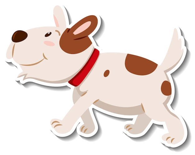 A sticker template of dog cartoon character