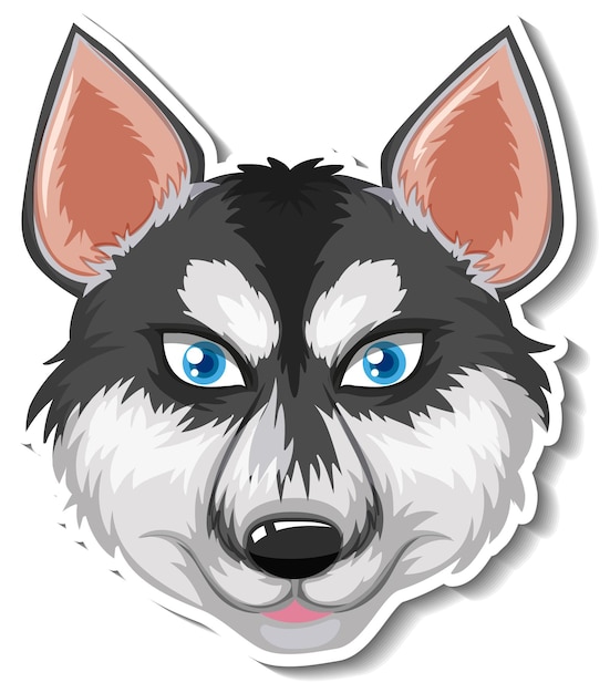 A sticker template of dog cartoon character