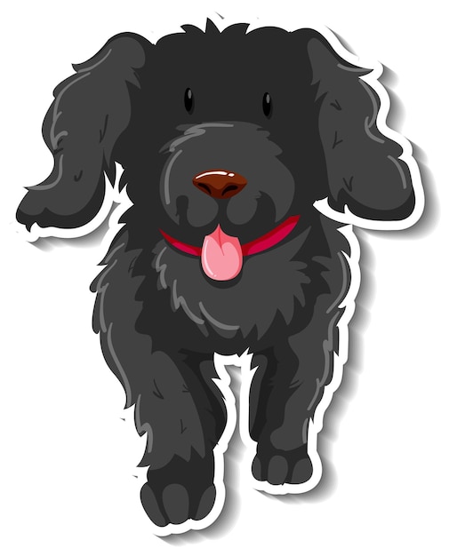 A sticker template of dog cartoon character