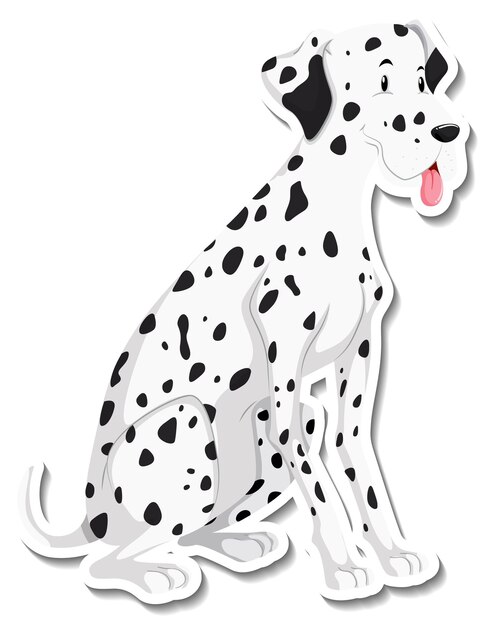 A sticker template of dog cartoon character