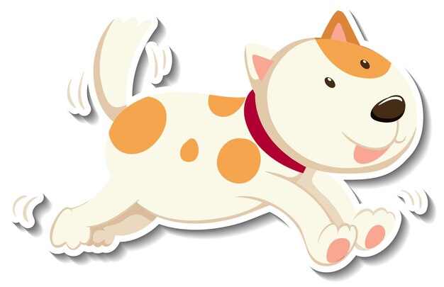 A sticker template of dog cartoon character