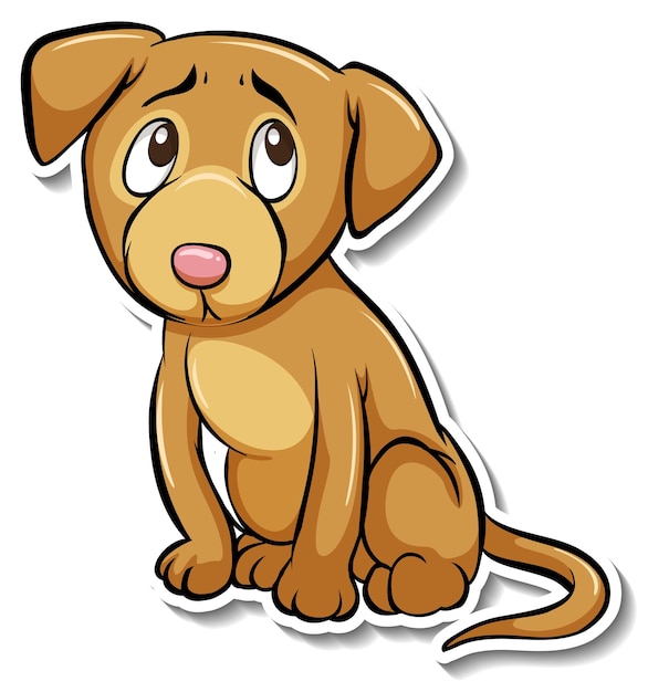 Free Vector a sticker template of dog cartoon character